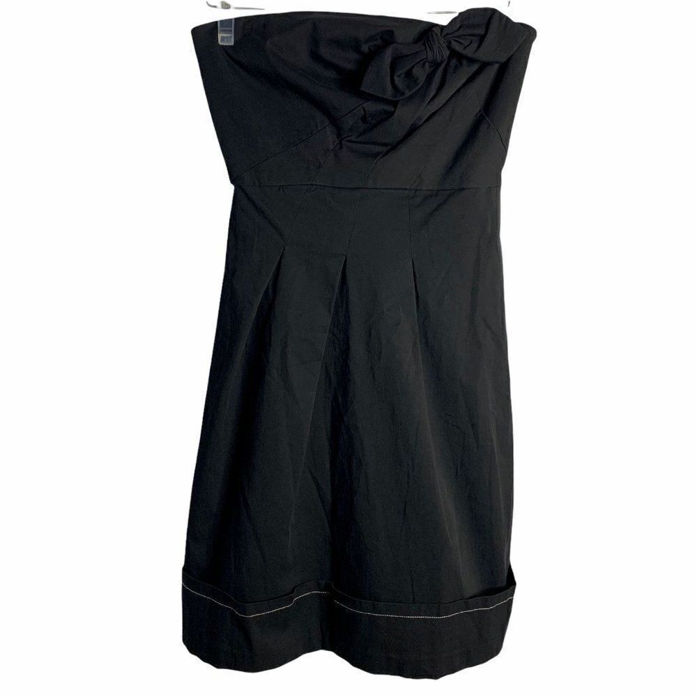 Vintage Tracy Reese Strapless Dress 2 Black A Line